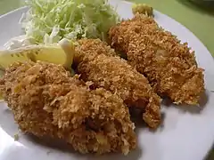 Deep fried oyster in Japan.