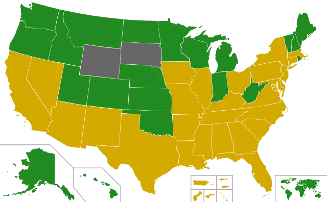 Results in pledged delegates, by state