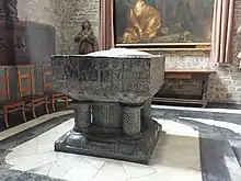 Tournai font in the Onze Lieve-Vrouwekerk