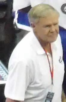 Denny Crum, coaching an exhibition game against the Dominican Republic