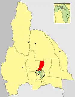 location of Departamento Caucete in San Juan Province