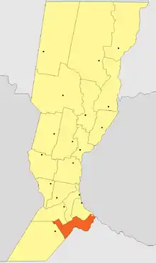 Location of Constitución Department within Santa Fe Province