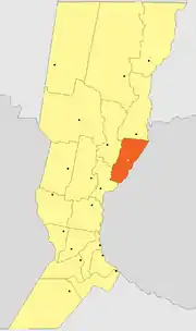 Location of Garay Department within Santa Fe Province