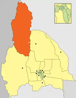 location of Departamento Iglesia in San Juan Province