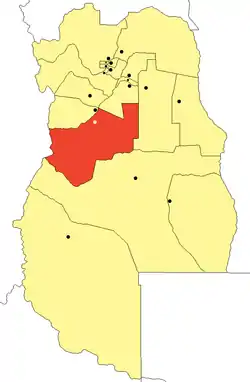 location of San Carlos Department in Mendoza Province