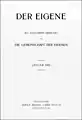 Der Eigene, vol. 5 (or "New Series" vol. 3) (1905), no. 1 - six issues in this format