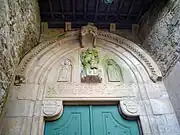 Gothic doorway of the small cemetery of Convent of San Domingos de Bonaval in Santiago de Compostela