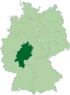 Map of Germany: Position of Hessen highlighted