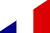 Diagonally split flag of Germany and France