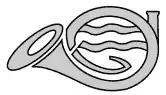 current General Engraver Master's mark "French horn, a few waves and a fish's silhouette".