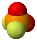 Spacefill model of difluorophosphate