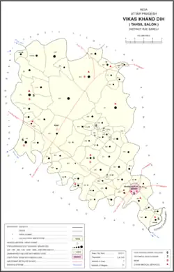 Map showing Kachnawan (#326) in Dih CD block