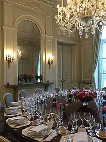 Dining room at the Embassy of Switzerland in Paris