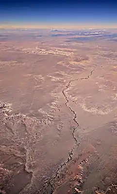 Dinnebito Wash, with Third Mesa in the distance