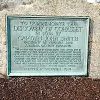 A historic marker on the European discovery of Cohasset