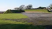 Airfield dispersal utilising a basic type of protected revetment consisting of raised earth banks, at the former RAF Harrowbeer.