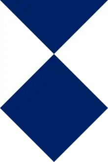 Royal blue and white shield