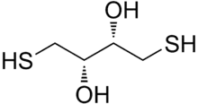 Skeletal formula of dithiothreitol