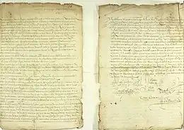 The Basque will of Domingo de Luca, the oldest written civil document in Canada, now in archive in Spain.