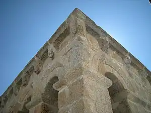 Corbel details show its Romanesque style although probably built in a later period.