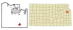 Location within Douglas County and Kansas