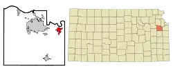 Location within Douglas County and Kansas