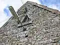 Triangular owl hole at Roughwood Farm, Scotland.