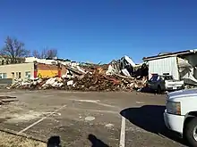 Image 3EF3 damage to businesses in downtown Dresden, Tennessee. (from Tornado outbreak of December 10–11, 2021)