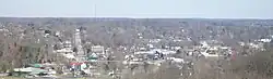 Downtown Corydon viewed from the Pilot Knob in the Hayswood Nature Reserve