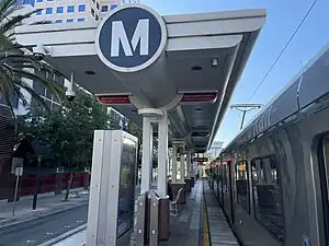 The platform at Downtown Long Beach station