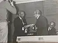 Dr. Abou-Heif receiving the 1981 Unesco Prize for the Teaching of Human Rights