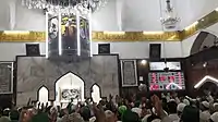 Manzoor Banday, head cleric of the Hazratbal Shrine, displaying the relic inside the mosque to the general public on the birthday of Abu Bakr in 2019