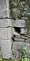 Set of (at least) 3 drawbar slots at Churchclara Church ruin, Co. Kilkenny