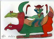 Figurative palanquin, drawing of Ataa Oko 2009