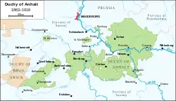 Map of the Duchy of Anhalt (1863-1918)