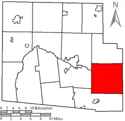 Location of Dudley Township, Hardin County, Ohio