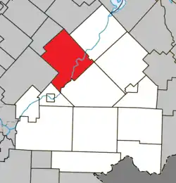 Location within Le Haut-Saint-François RCM