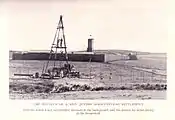 Fully constructed Homa Umigal in the Galilee; drilling for water in foreground.