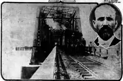 A train crosses a bridge.