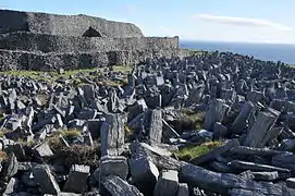 Cheval de frise on the west side of Dún Aonghasa