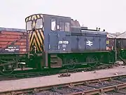 06009 as the works pilot at Dunfermline Townhill Wagon Repair Works in July 1975