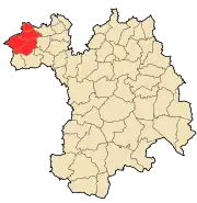 Map of Sétif Province highlighting Béni Ourtilane District