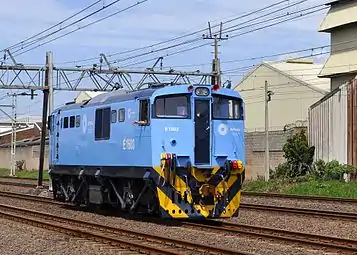 No. E1603 in  Passenger Rail Agency of South Africa blue livery, Durban, 24 November 2014