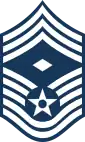 Insignia of a chief master sergeant serving as an E-9 pay grade first sergeant