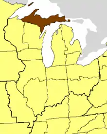 Location of the Diocese of Northern Michigan