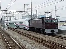 JR Freight EF65 57 specially repainted in early-style brown livery in March 2005