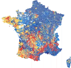 First-place candidate by commune (2012 borders)