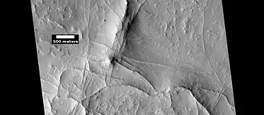 Linear ridge network, as seen by HiRISE under HiWish program Location is Casius quadrangle.