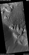 Floor of Noctis Labyrinthus showing layered structures, as seen by HiRISE under HiWish program.