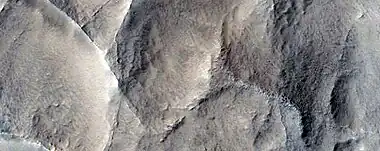 Color, close-up of ridges seen in previous image, as seen by HiRISE under HiWish program